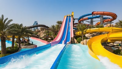 Aquaventure World Dubai waterpark with slides and attractions Aquaventure World Dubai waterpark with slides and attractions